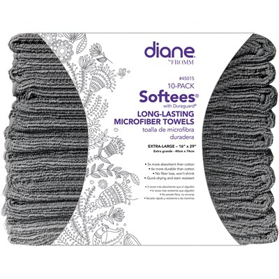 Diane Softees Microfiber Towels- Gray 10 pack 16 inch x 19 inch