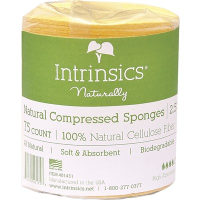 Intrinsics Compressed Sponges 2.5 inch - Natural 75 ct.